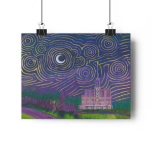Seattle Temple Expressive Abstract Giclée Art Print - Image 3