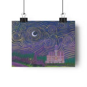 Seattle Temple Expressive Abstract Giclée Art Print - Image 5