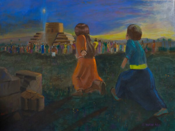 Book of Mormon Art Nephite Children - Oil Painting 18" X 24"