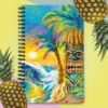 Tiki notebook with art by Fred Wada of tropical beach tiki scene