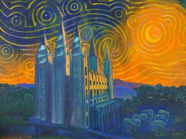 Salt Lake Temple Art - Acrylic Painting on Canvas