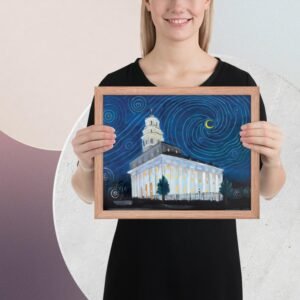 Navoo Temple  Expressive Abstract Framed Print Oak - Image 3