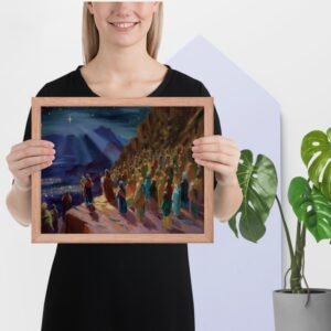 NEPHITE HOLY NIGHT FRAMED PRINT OAK - Image 3