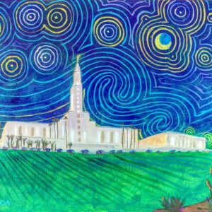 Los Angeles California Temple Acrylic on 16" X 20" Canvas Original