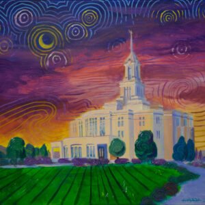 Payson Utah Temple Acrylic on 16" X 20" Canvas